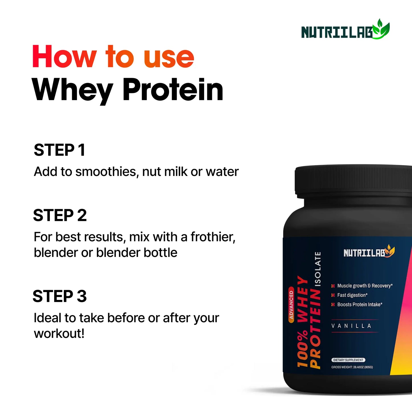 Nutriilab Gold Standard 100% Whey Protein isolate NUTRIILAB