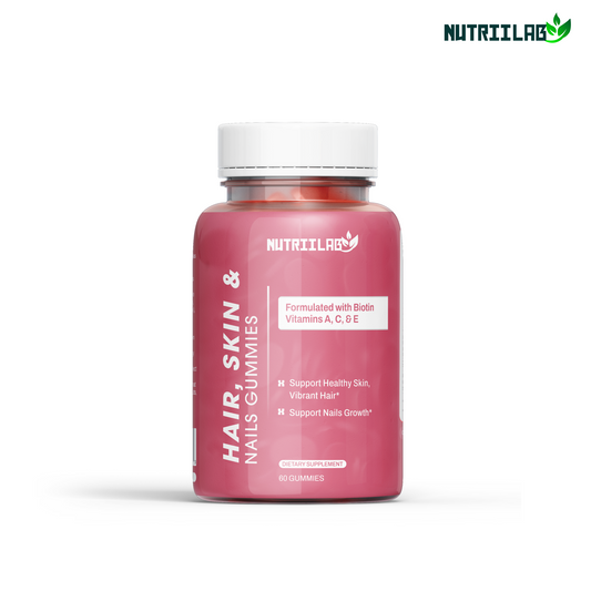 Hair, Skin & Nails Gummies | 6000mcg Biotin + Collagen & Vitamin C | Passion Fruit Flavor – 60ct