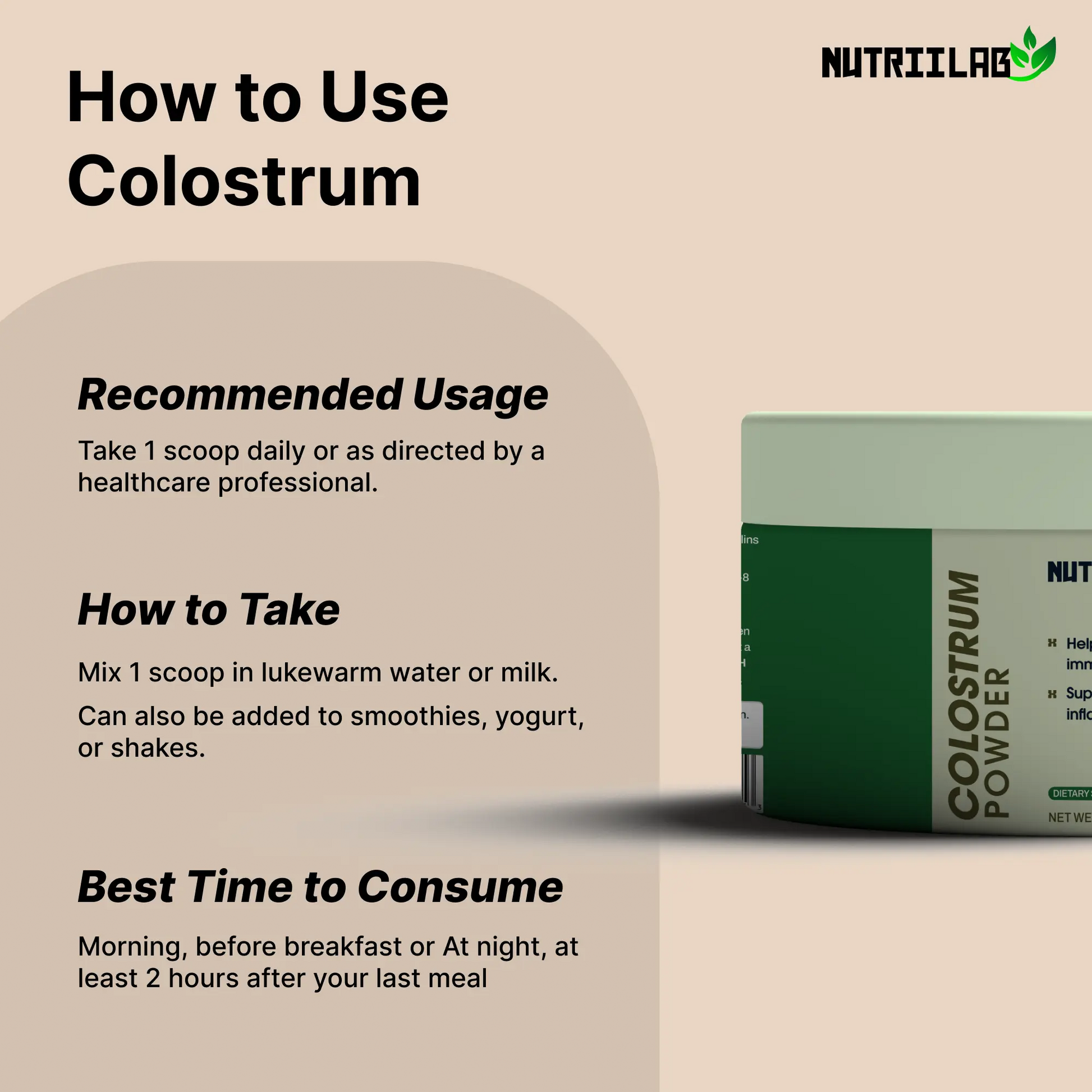 Nutriilab premium Colostrum Powder NUTRIILAB