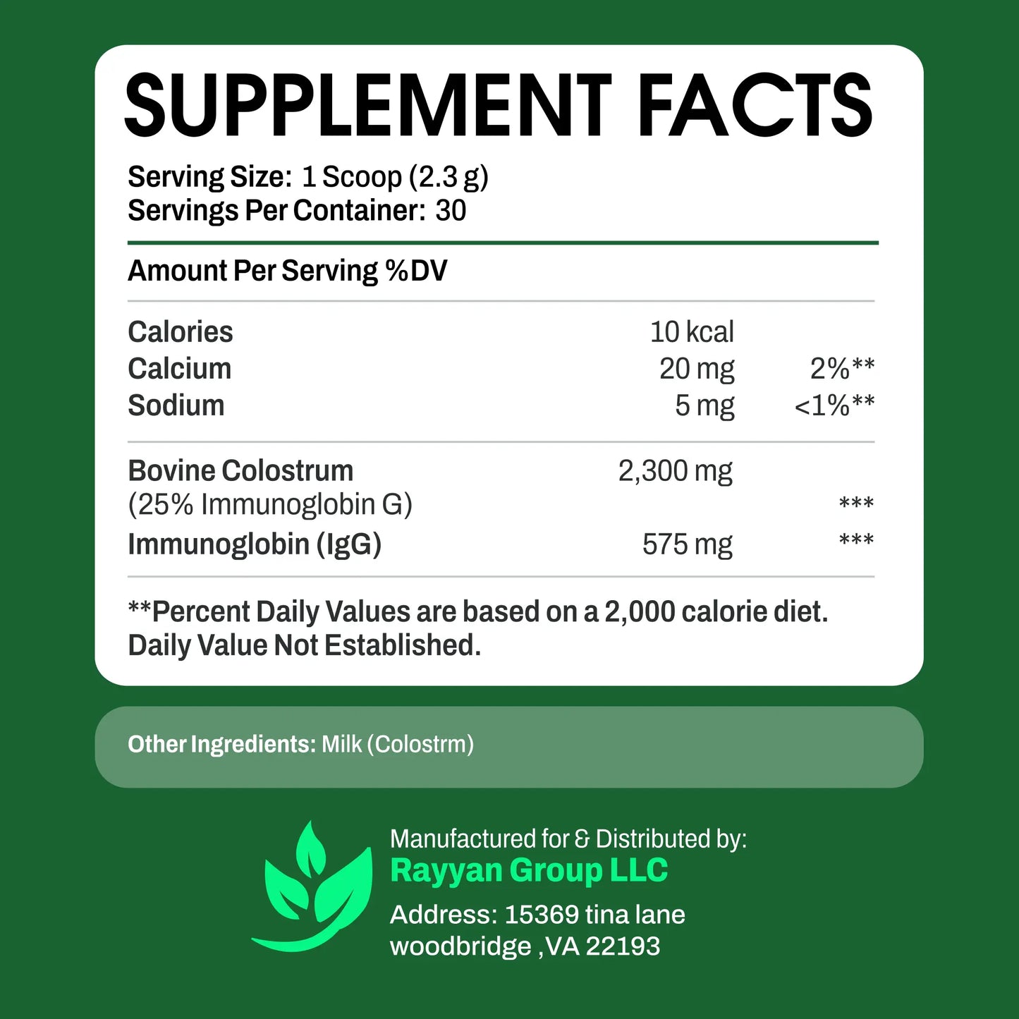 Nutriilab premium Colostrum Powder NUTRIILAB
