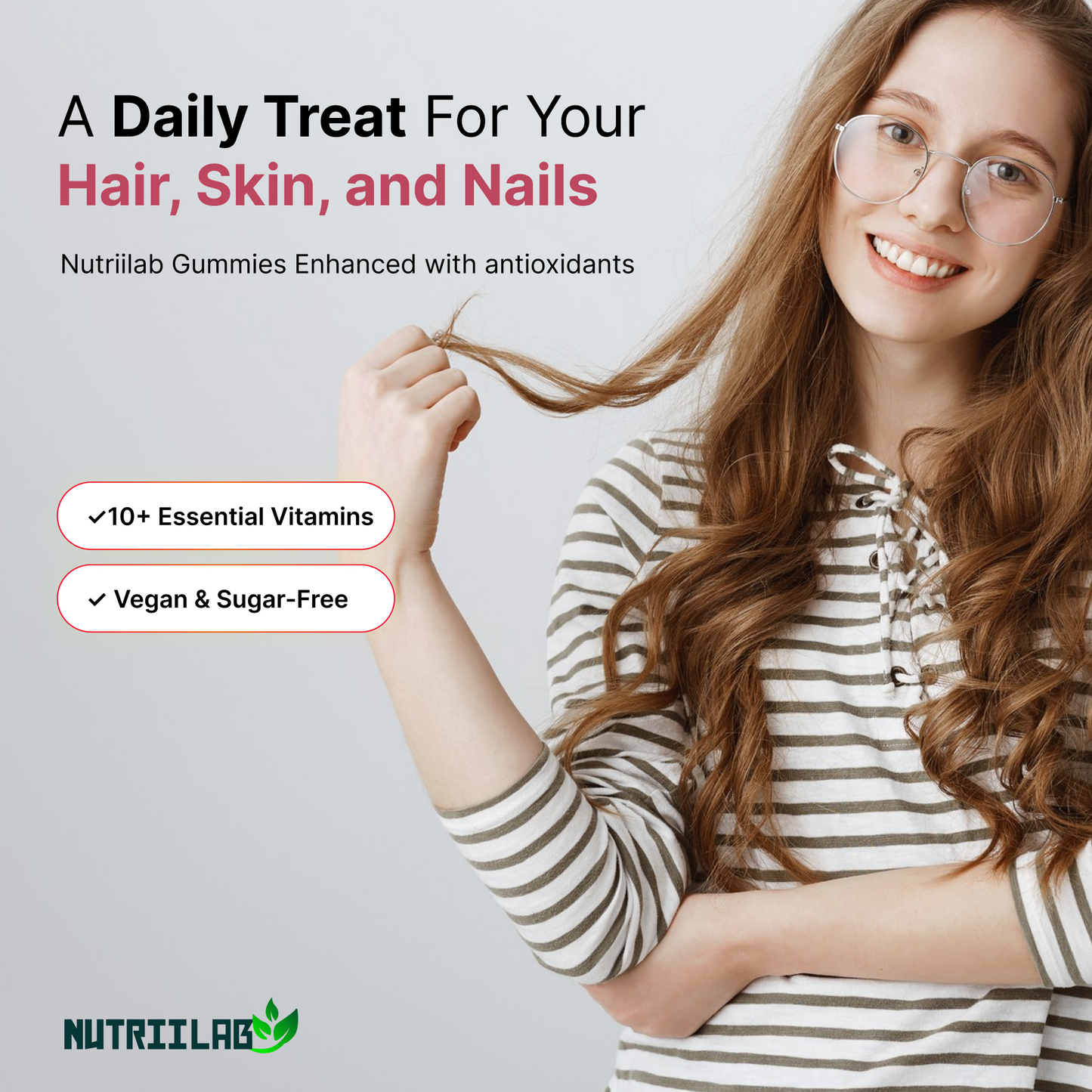 Hair, Skin & Nails Gummies | 6000mcg Biotin + Collagen & Vitamin C | Passion Fruit Flavor – 60ct