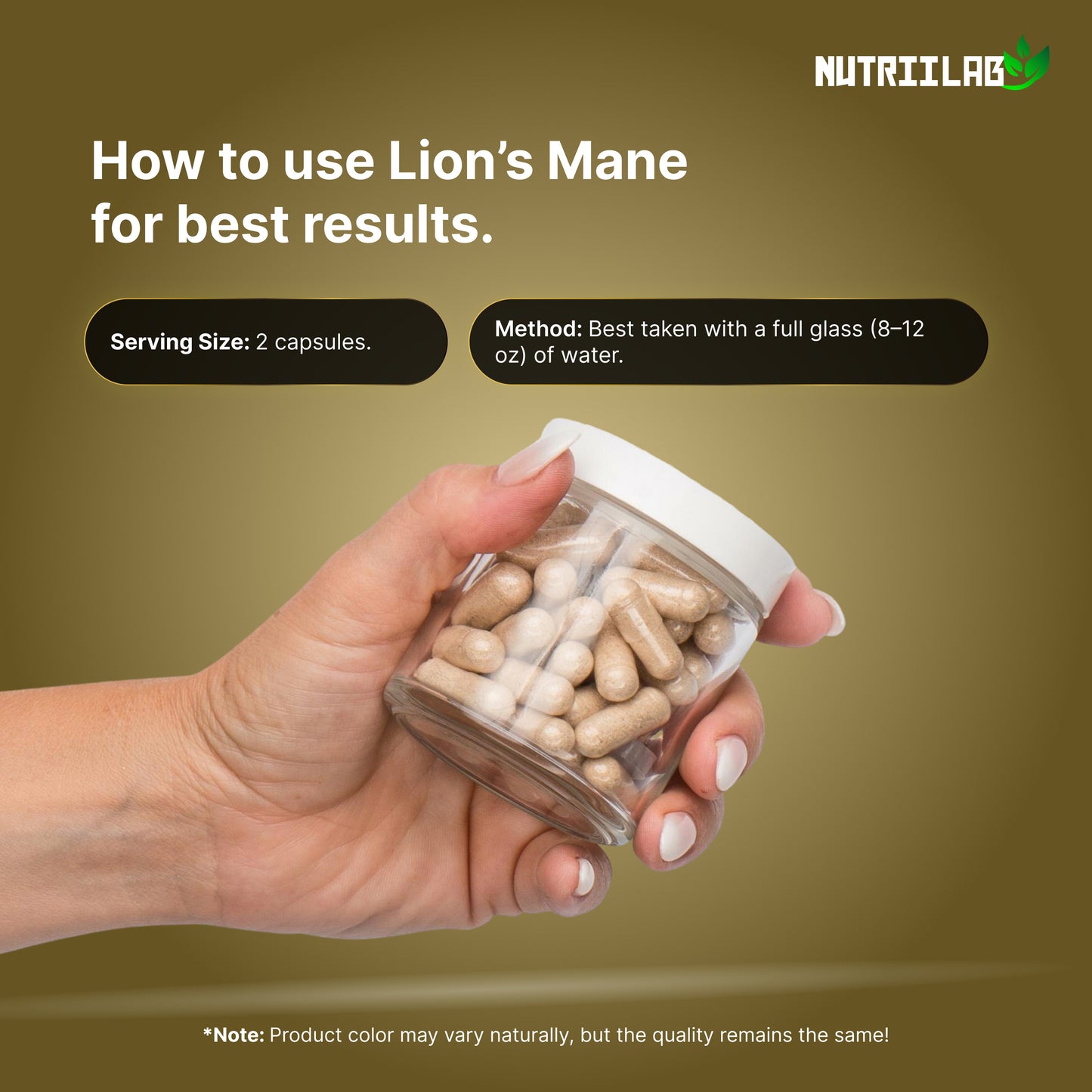 Organic Lion’s Mane Mushroom (60 Vegan Capsules)