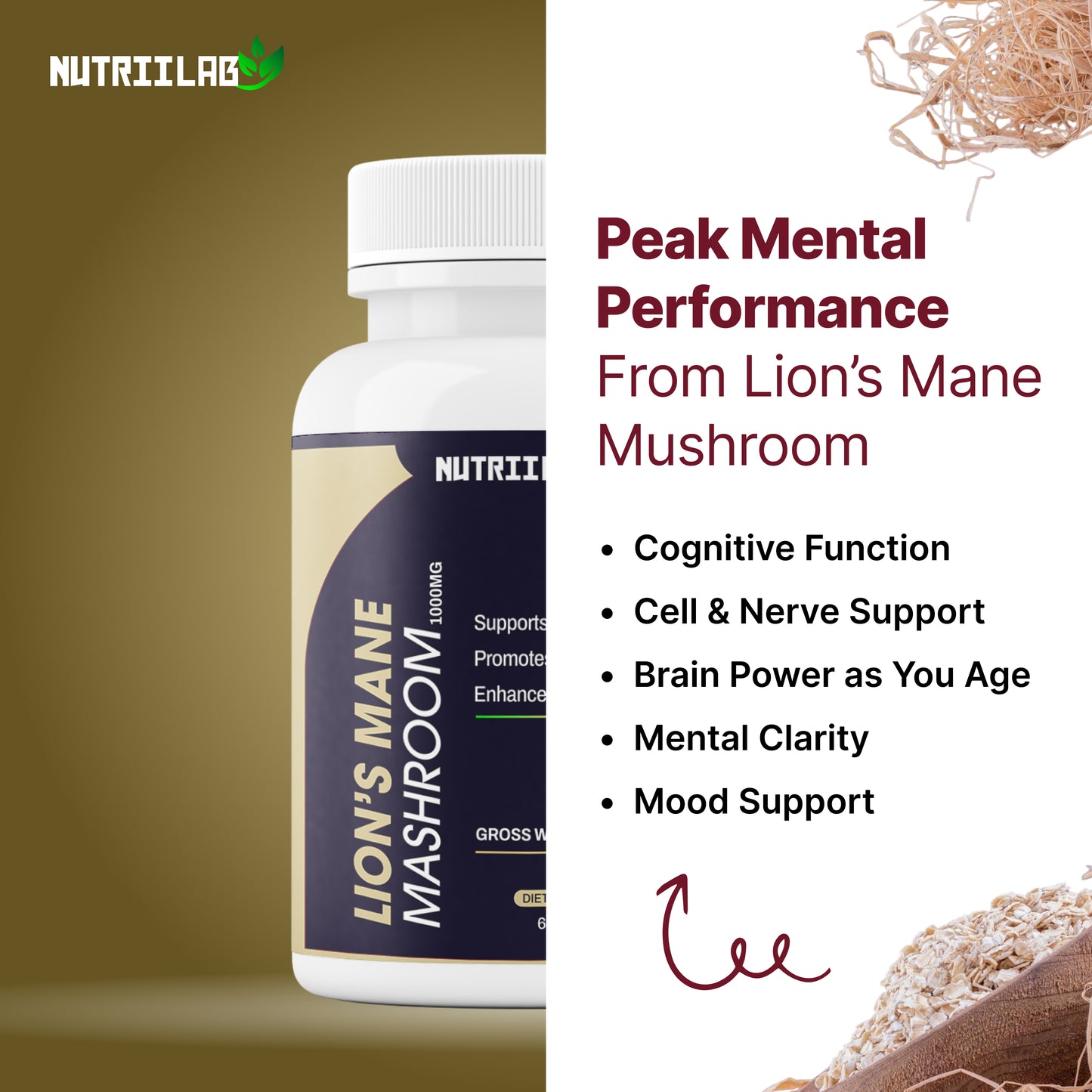 Organic Lion’s Mane Mushroom (60 Vegan Capsules)