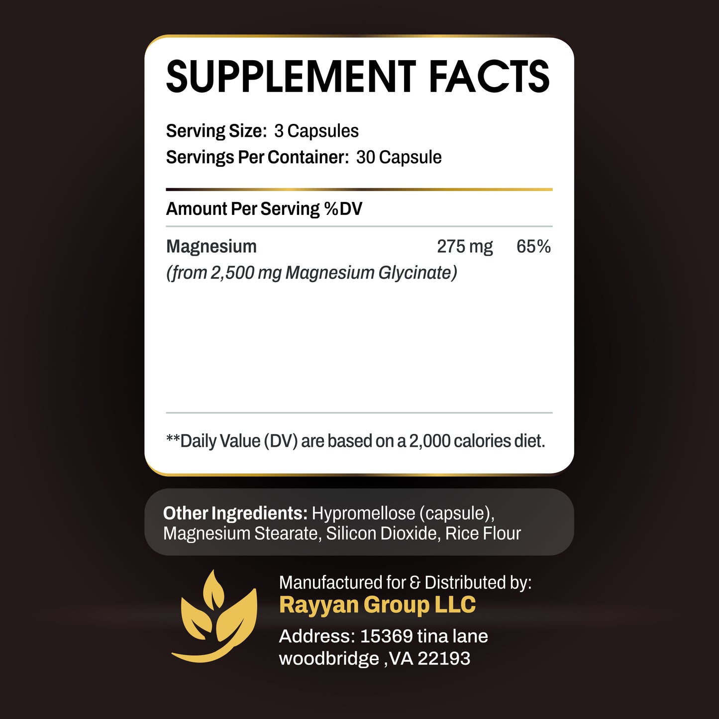 Magnesium Glycinate 2,500mg Complex