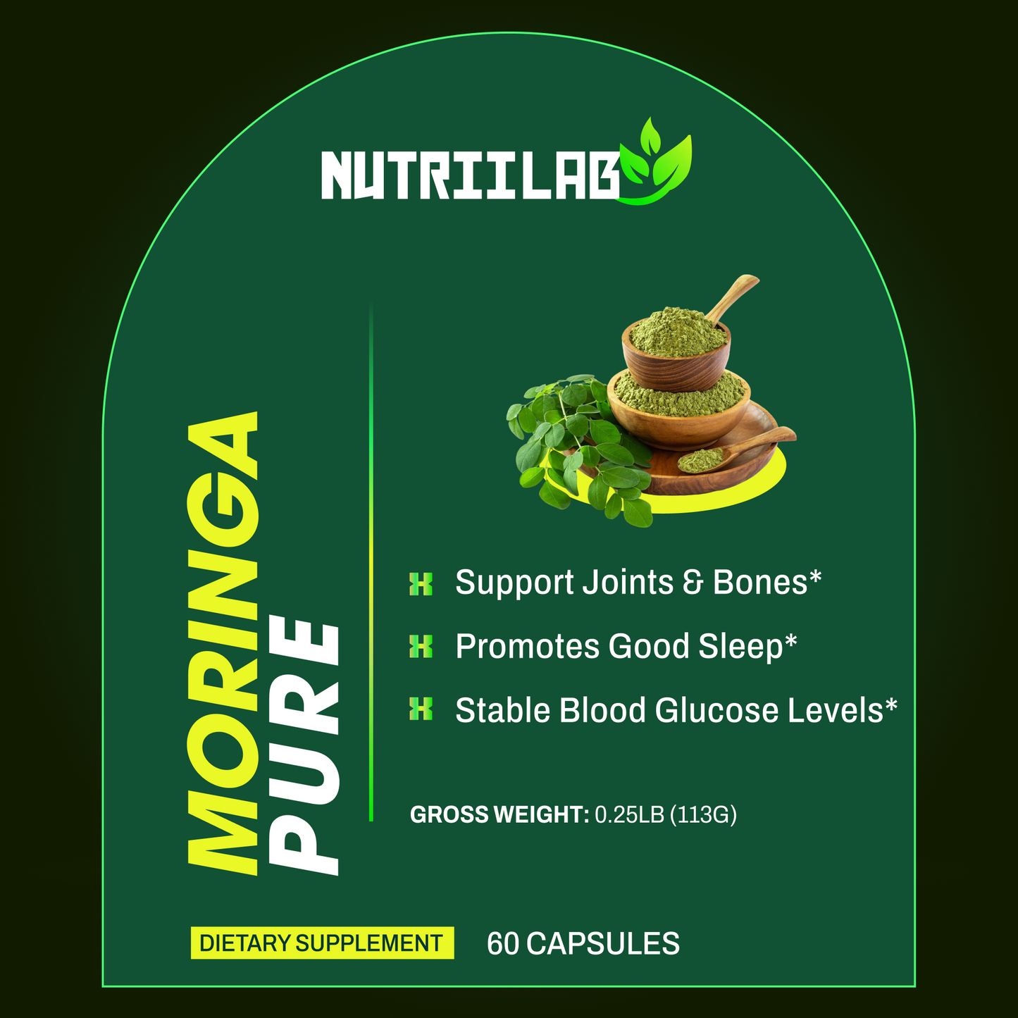Nutriilab Moringa Pure (60 Vegetable Capsules)