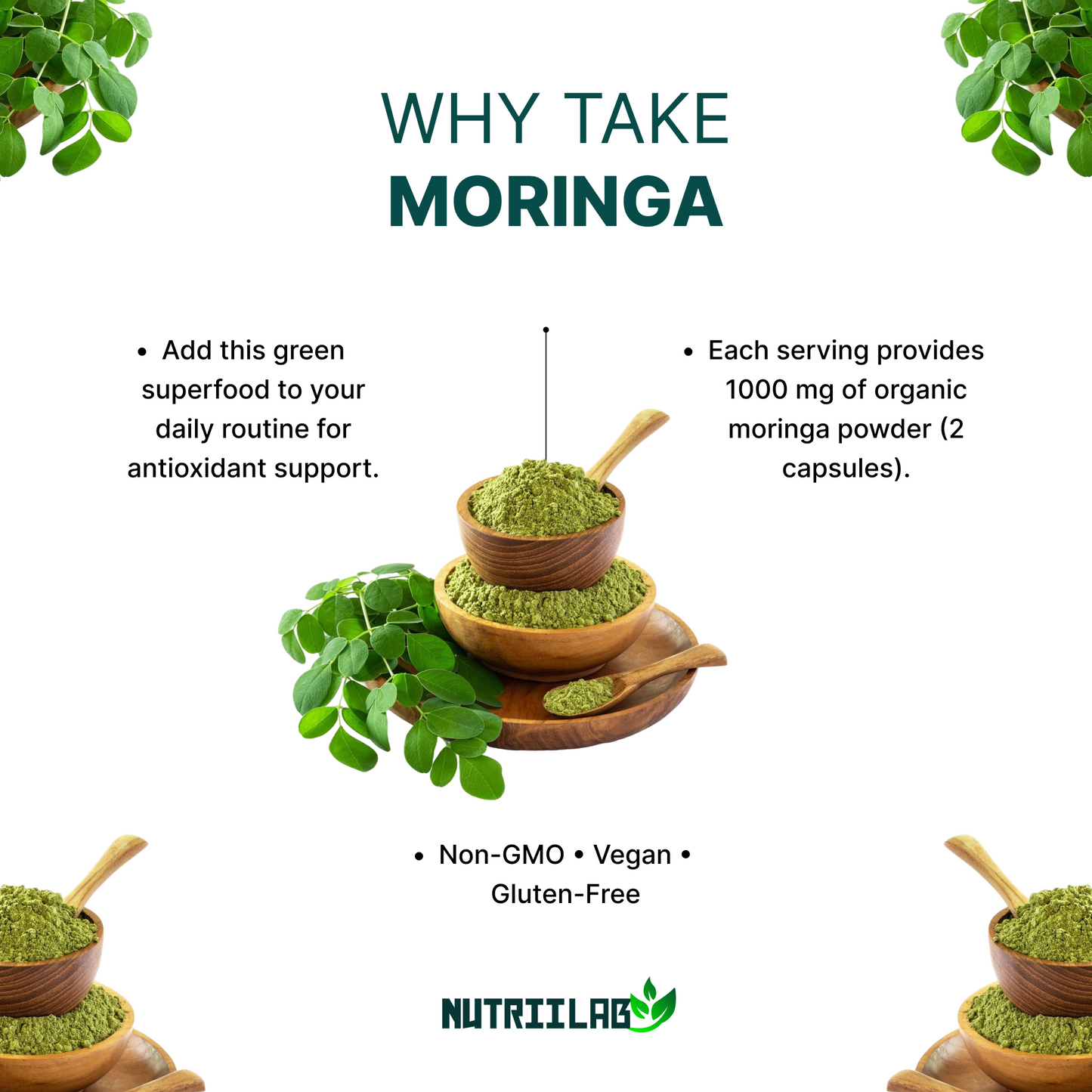 Nutriilab Moringa Pure (60 Vegetable Capsules)