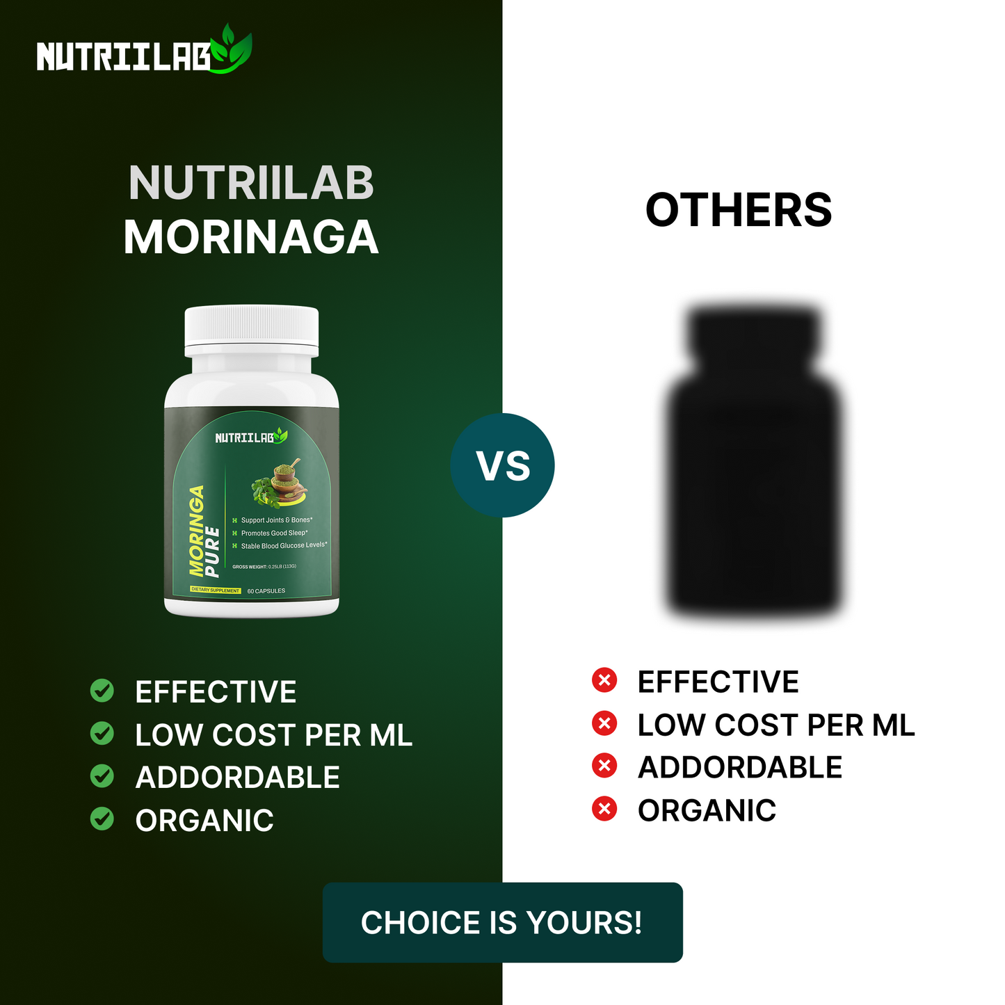 Nutriilab Moringa Pure (60 Vegetable Capsules)