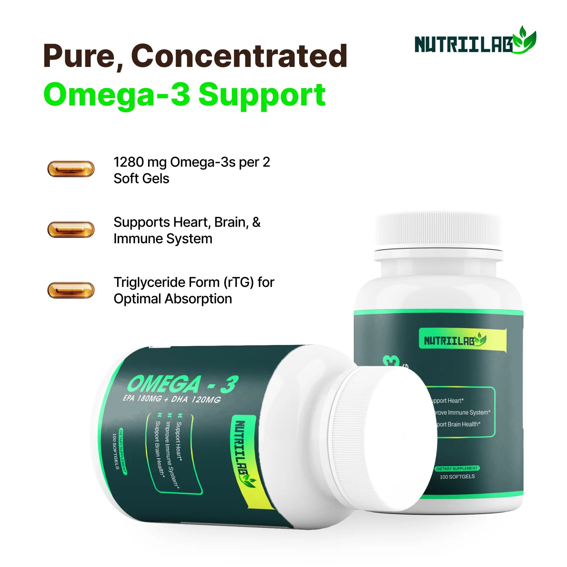 Triple Strength Omega-3 Fish Oil 1000mg NUTRIILAB