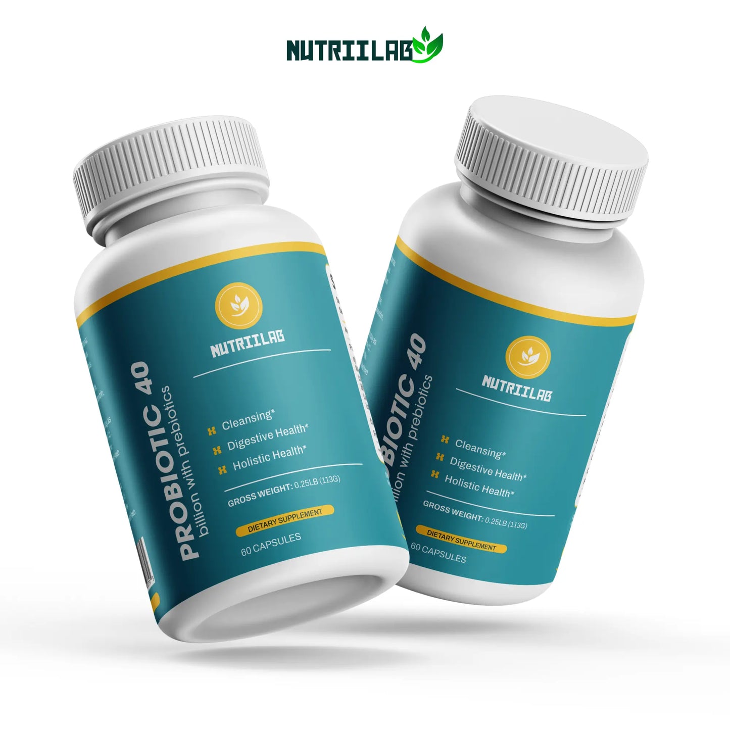 Premium Prebiotic & Probiotic Daily Blend 40 Billion (60 Day Supply) NUTRIILAB