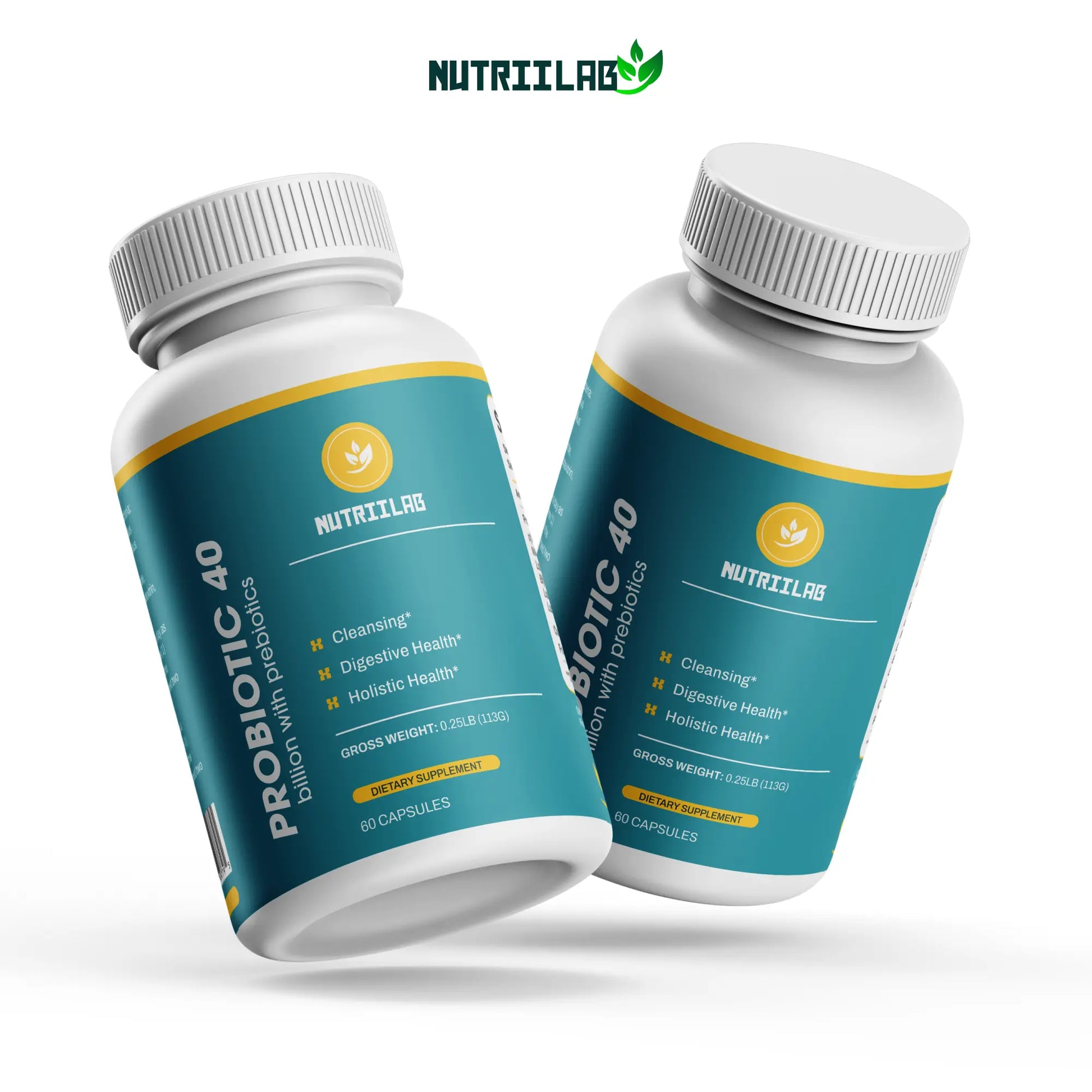 Premium Prebiotic & Probiotic Daily Blend 40 Billion (60 Day Supply) NUTRIILAB