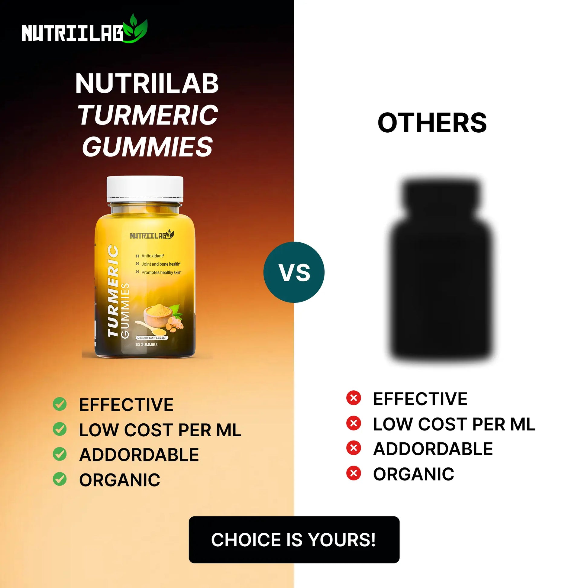 Turmeric & Ginger Gummies with Black Pepper NUTRIILAB
