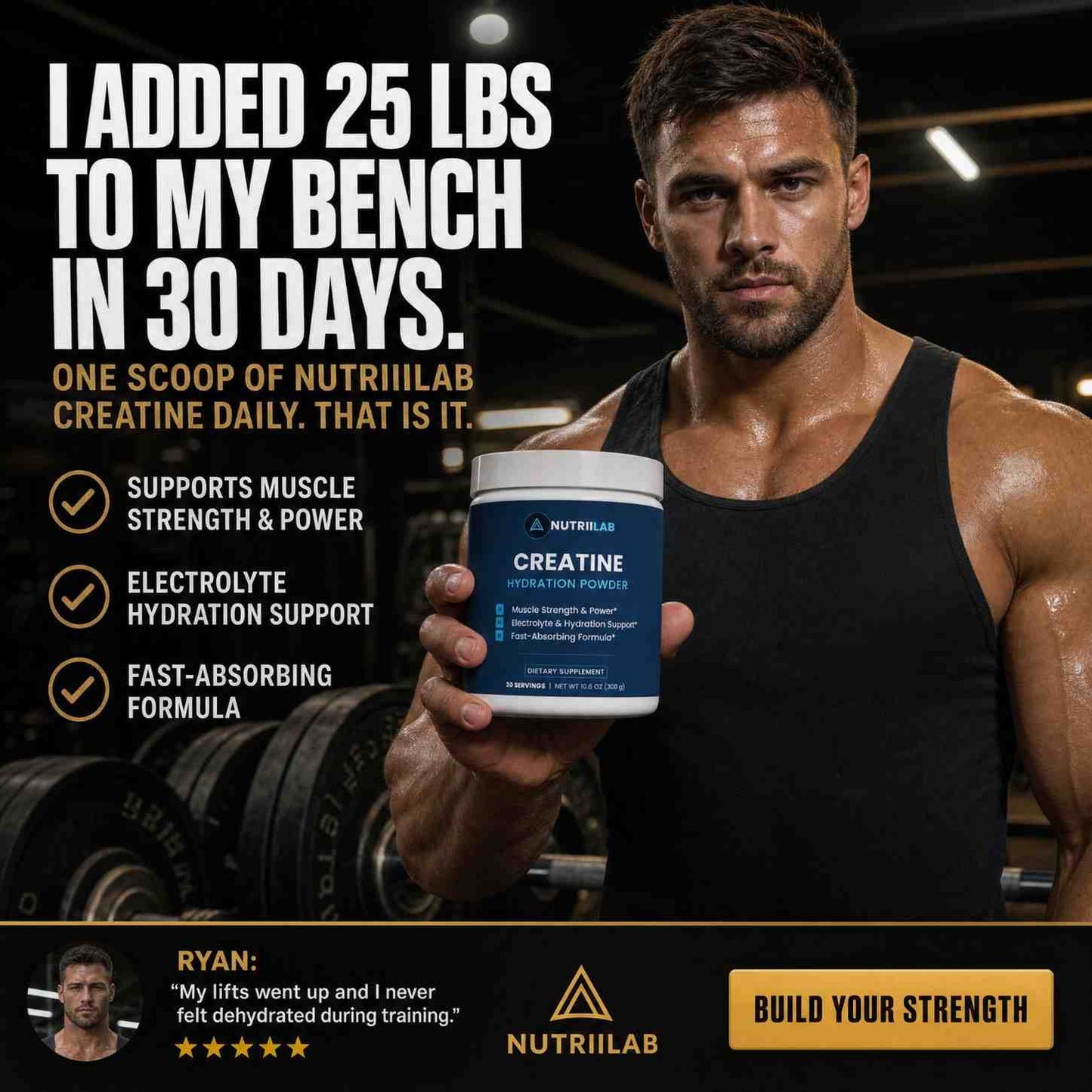 NutriiLab Creatine Powder – Monohydrate & Hydration Formula
