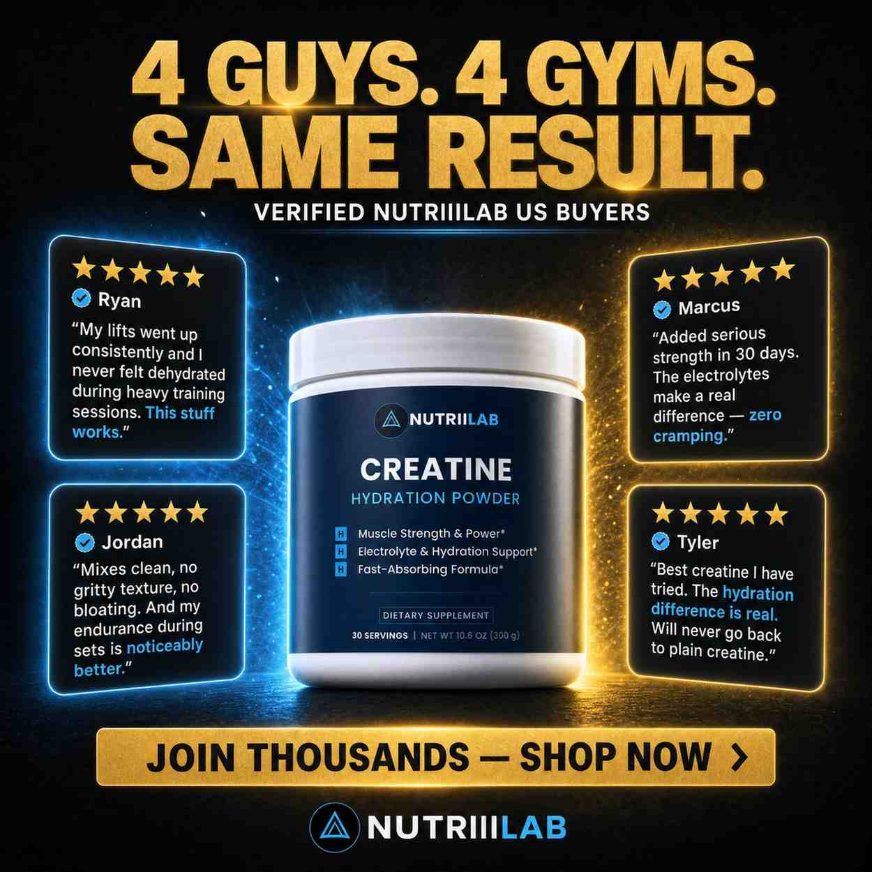 NutriiLab Creatine Powder – Monohydrate & Hydration Formula