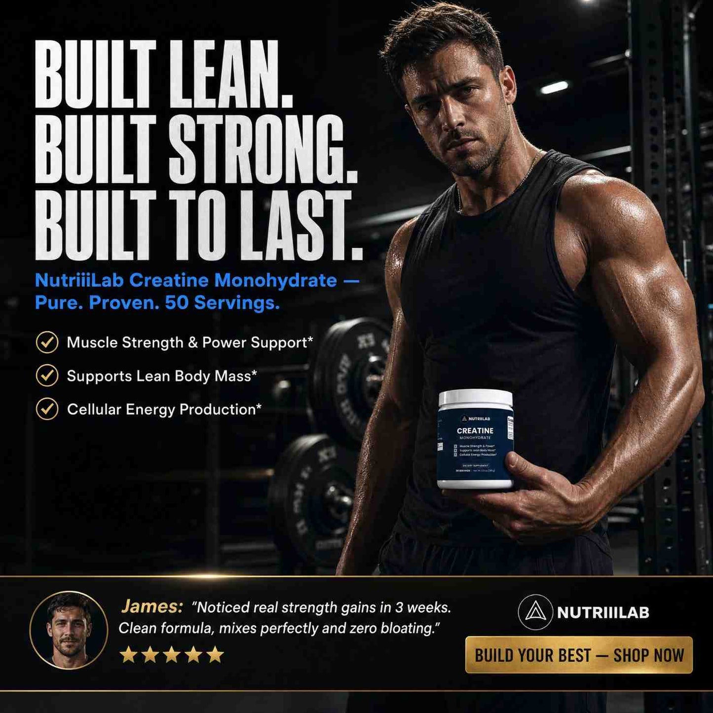 Creatine Monohydrate Powder – Pure & Unflavored